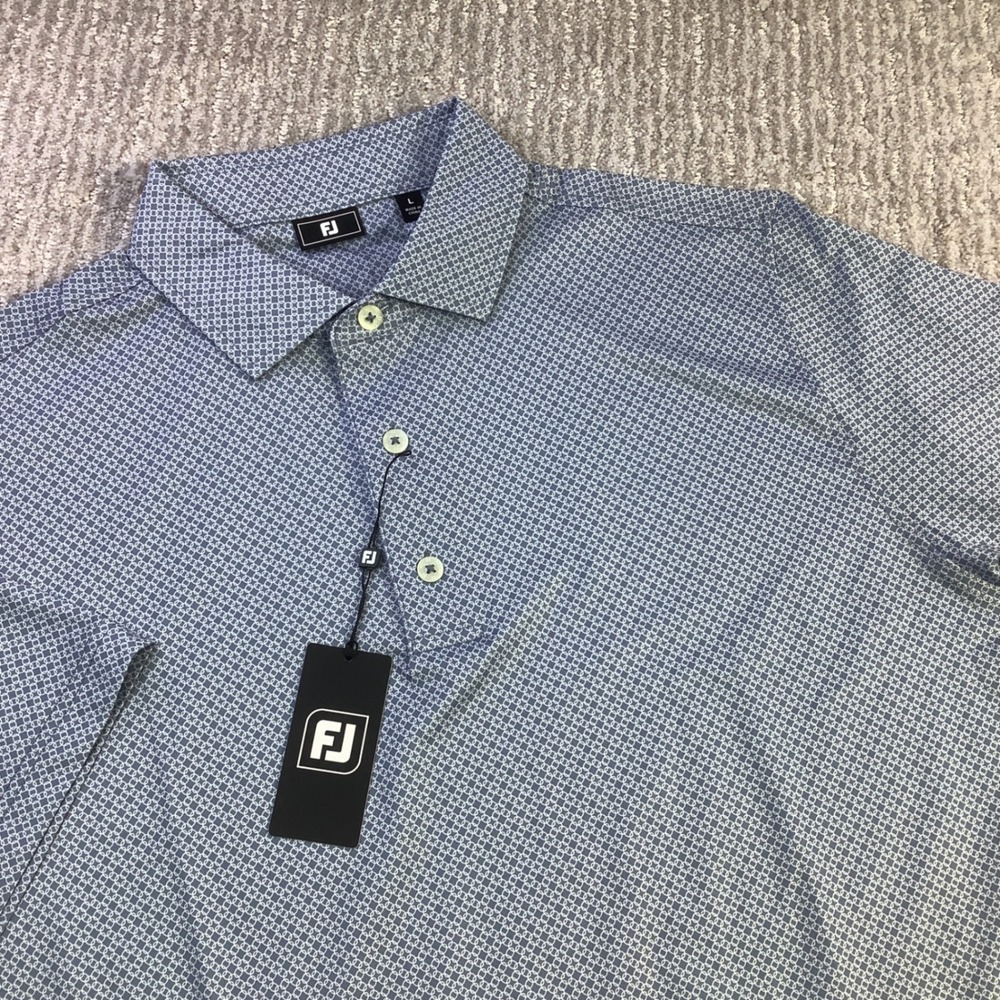 FootJoy Blue Patterned Polo Shirt